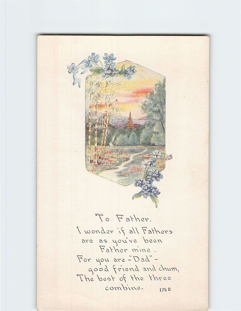 Postcard Rural and Nature Scenery Art Print Greeting Card for Father