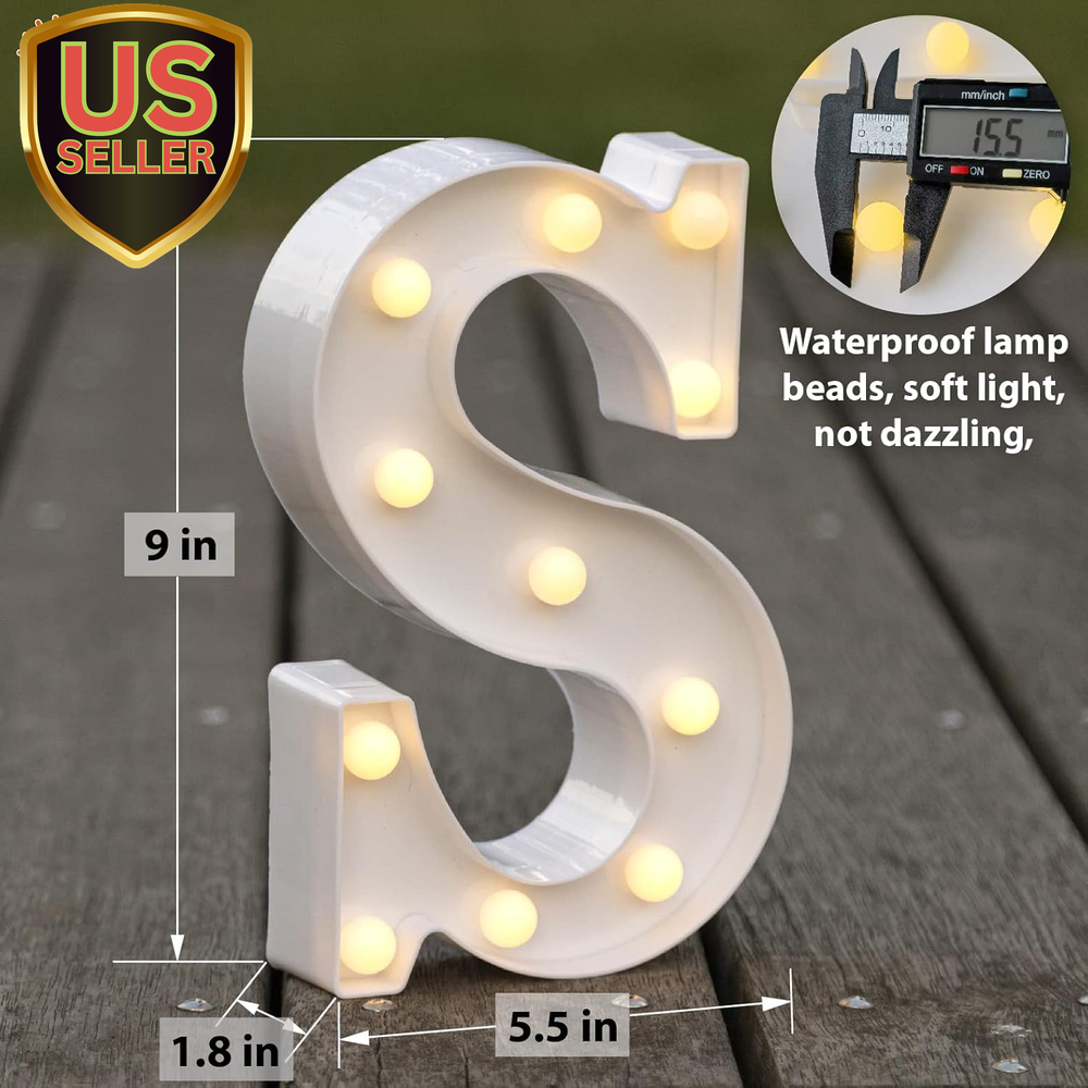 LED Marquee Letters Sign 26 Alphabet and 10 Number Big Lights Letter for Part...