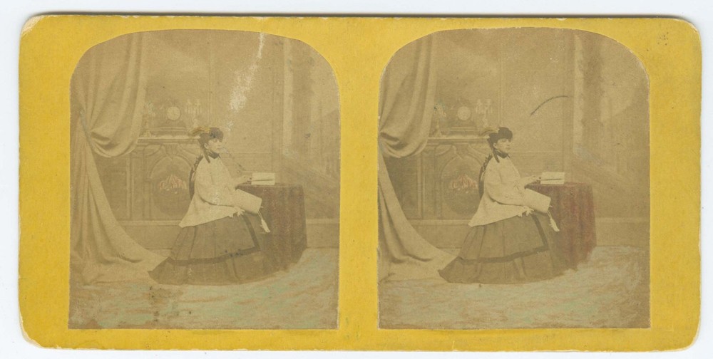 D1198~ N. Mary Wheeler Private Studio Portrait Stereoview c.1860s