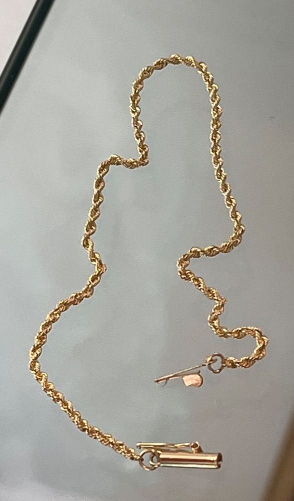 14k Yellow Gold Rope Bracelet 7 inch