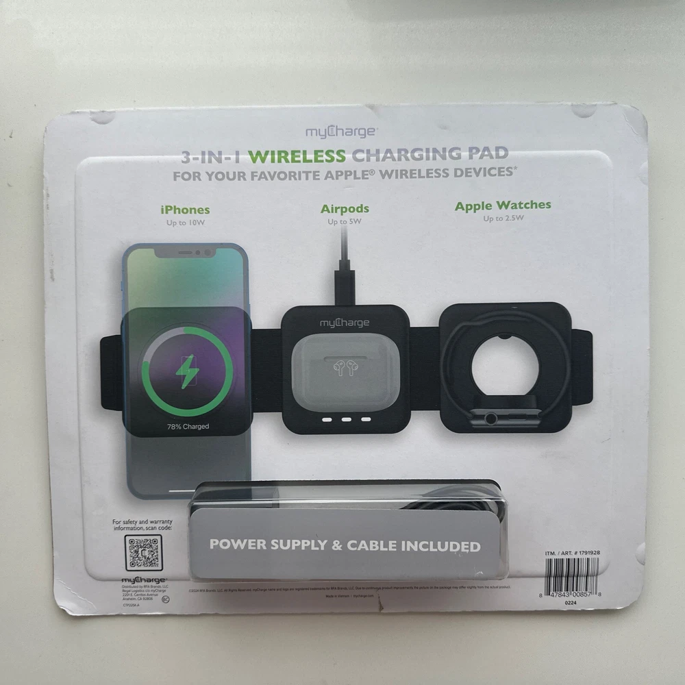 3-in-1 Wireless Charging Pad for Travel - Mycharge Fast Portable Combo