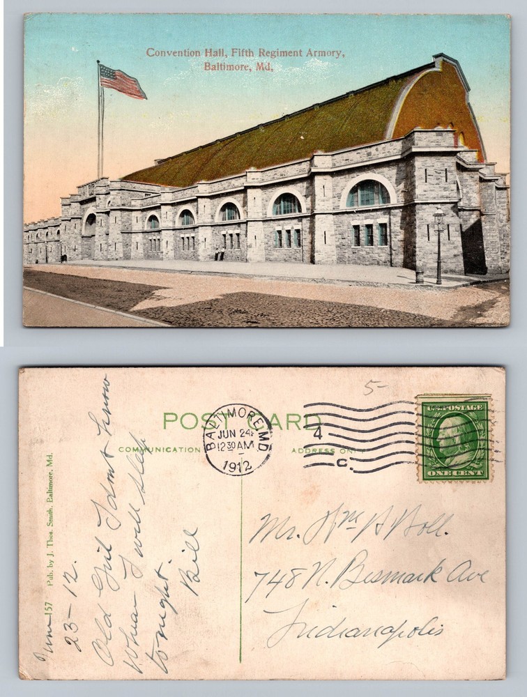 Baltimore, MD-Maryland, Fifth Regiment Armory c1912 View Vintage Postcard