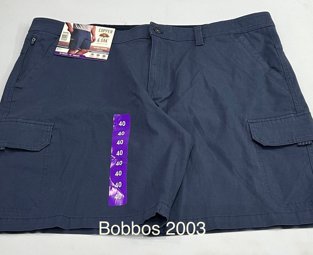 Copper & Oak Men's Venture Ripstop Cargo Shorts, Blue, Size 40