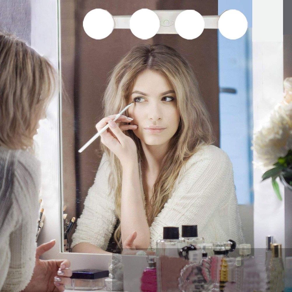 Portable LED Makeup Lights, 2000mha Rechargeable Vanity Mirror Lights kit wit...