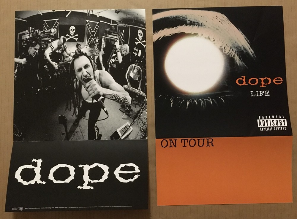 DOPE Rare 2001 Double-Sided Life CD Tour Promo Poster 12x18