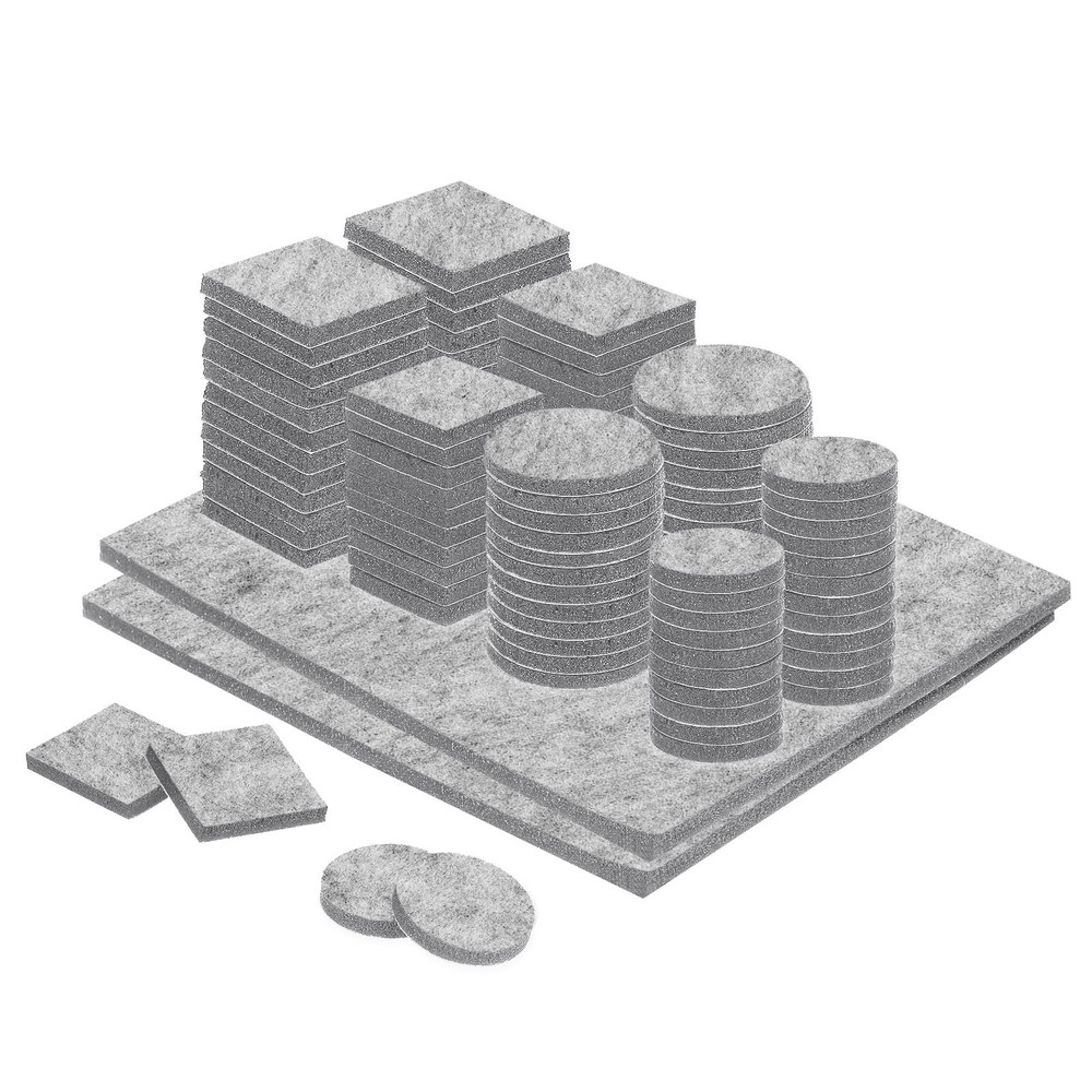 98Pcs Felt Furniture Pads, Furniture Feet Wood Floor Protectors, Gray