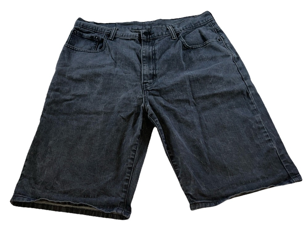 Levis Denim Shorts Adult Waist 36 Black Jorts 569 Dad Dark Wash Red Tab Y2K Men