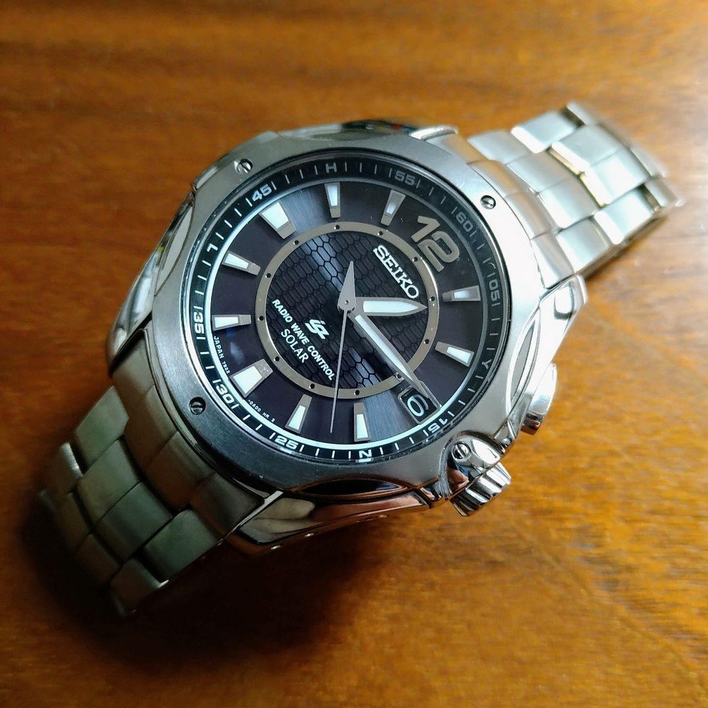 Seiko Solar-Powered Radio Sync Watch SBHS003 with Alarm