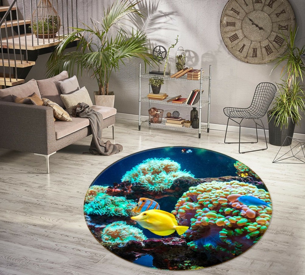 3D Beautiful Coral Fish NAO10290 Game Rug Mat Elegant Photo Carpet Mat Fay