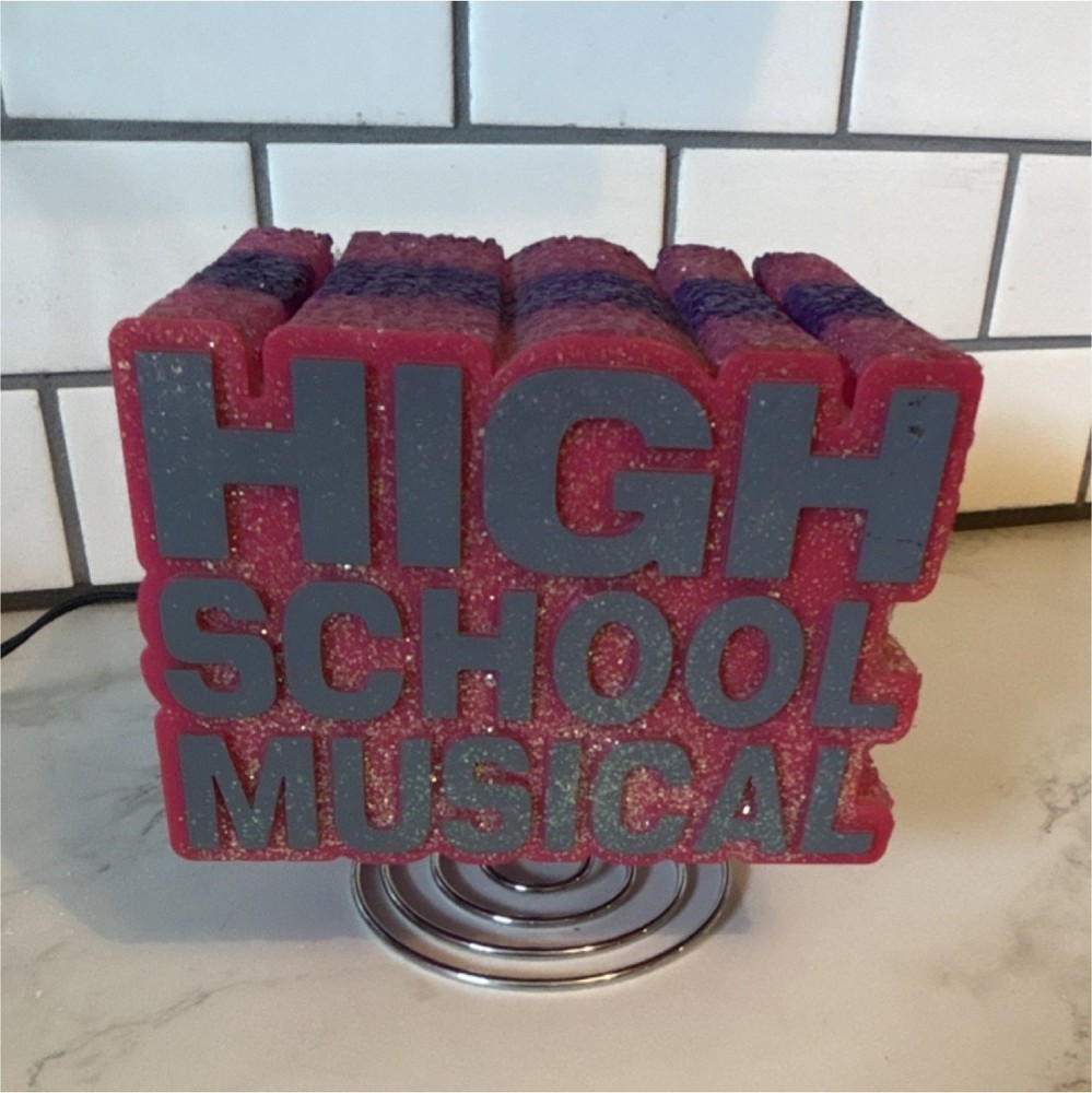 High School Musical Novelty Y2K Jelly Lamp, Pink /Purple, Corded Switch
