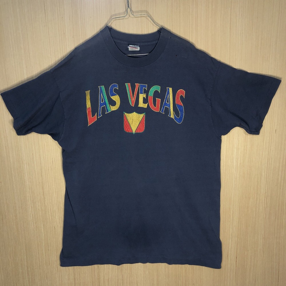 Vtg Las Vegas Embroider T-Shirt Sz-XL Single Stitch Made In USA 80s 90s Pattern