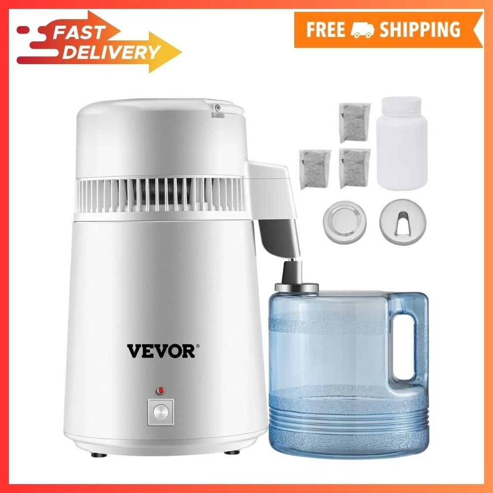 4L 750W VEVOR Pure Water Distiller Purifier Filter Fully Upgraded with Handle BP