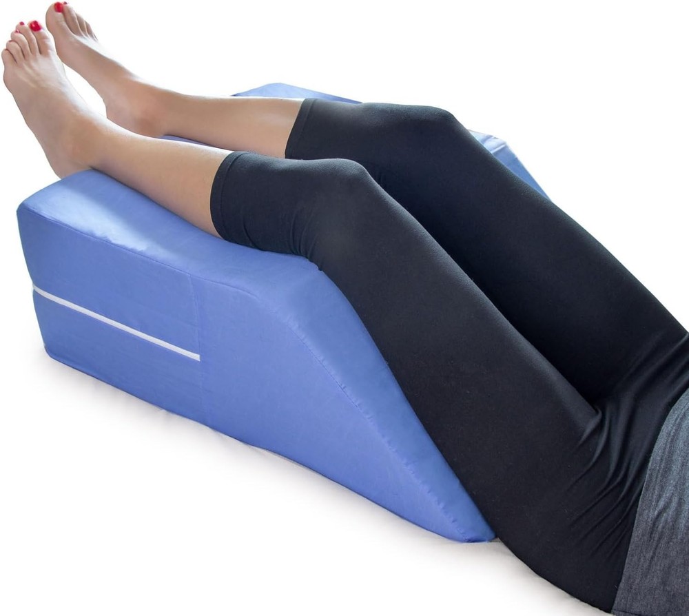 Leg Wedge Pillow for Back Pain Relief (FSA Eligible) | High-Density Foam | Bed W
