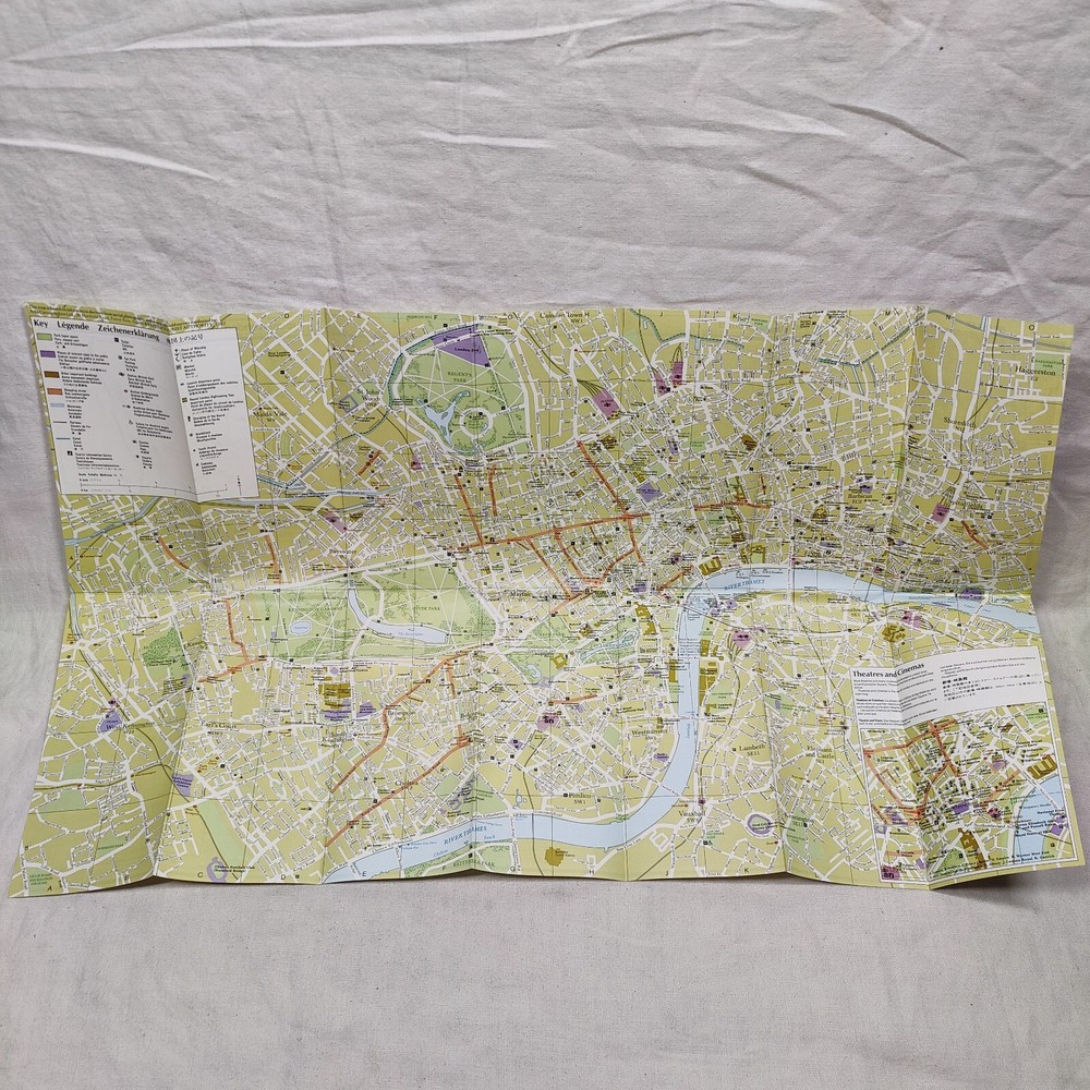 Rare 1987 Vintage London England Britain Tourist Map Travel Guide Brochure