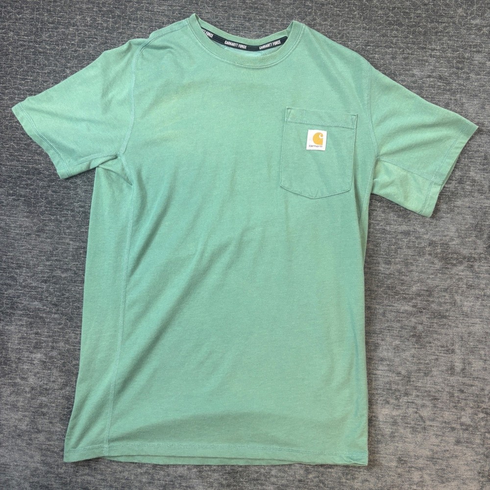 Carhartt Force Relaxed Fit Pocket T-Shirt Mens Small Green Short Sleeve Tee Work