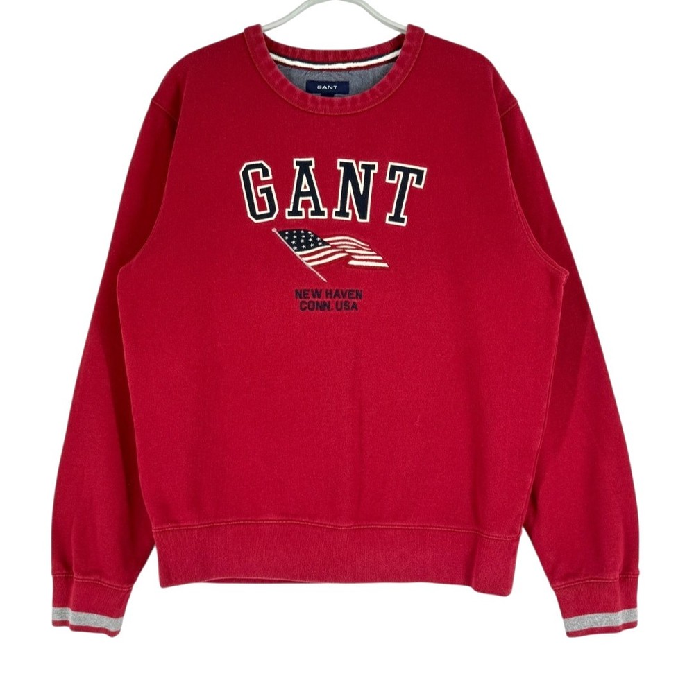Gant Men USA Flag Round Neck Jumper Pullover Sweater Size M