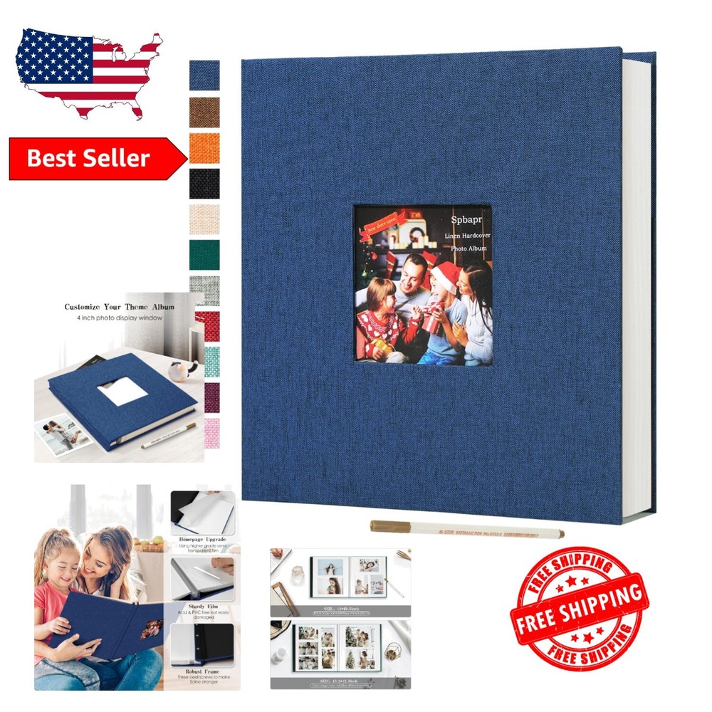 Acid-Free Large Scrapbook Album with Marker - Protect Your Treasured Photos-image
