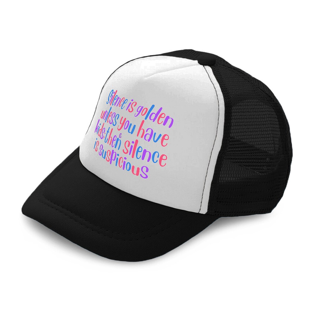 Kids Trucker Hat Silence Golden Kids Suspicious Polyester Boys Caps & Girls Caps