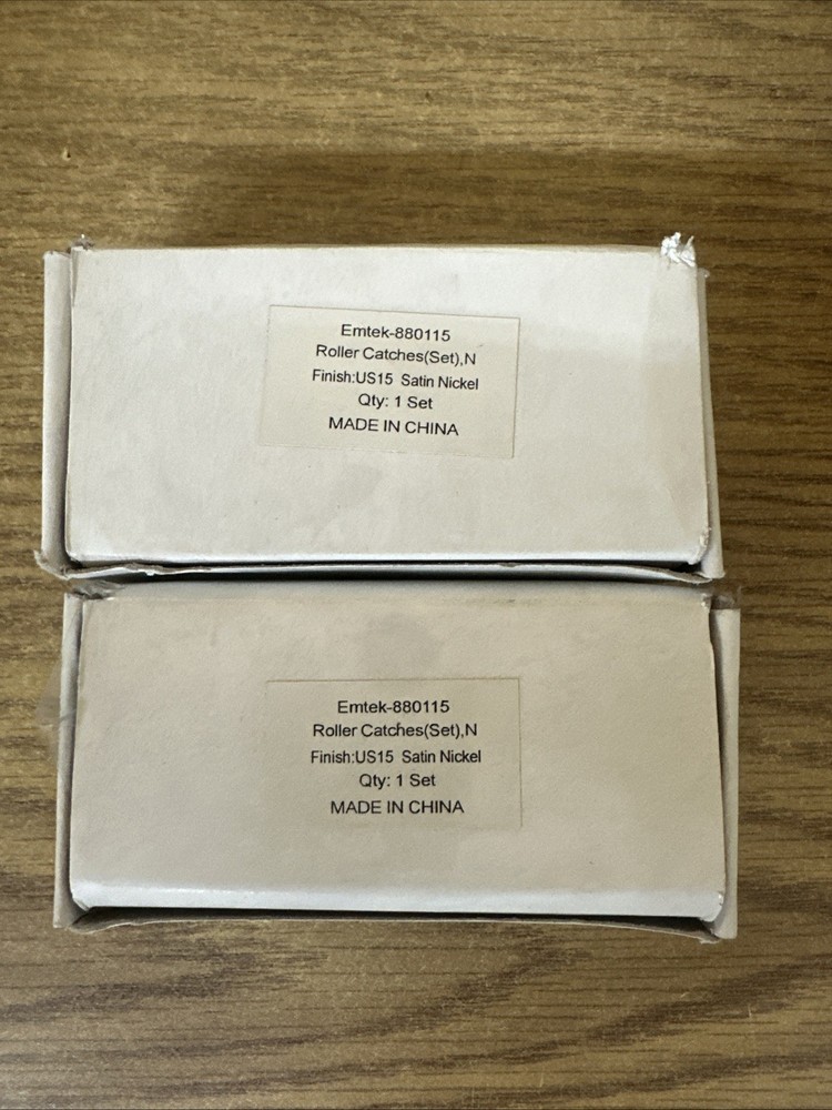 Pair of Emtek Roller Catch Satin Nickel Finish Part#880115 New In Box Quantity 2