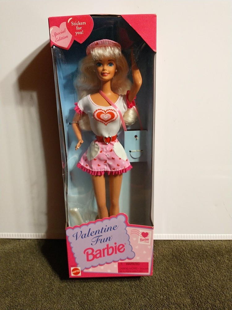 1996 Mattel Valentine Fun Barbie Doll #16311 Special Edition W/Stickers NRFB