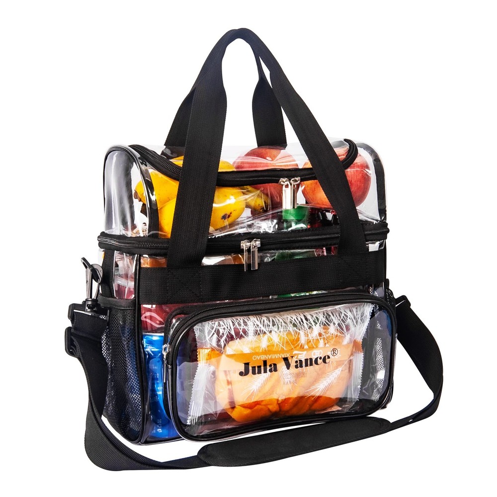 Bolsa de almuerzo transparente para el trabajo con correa de hombro ajustable
