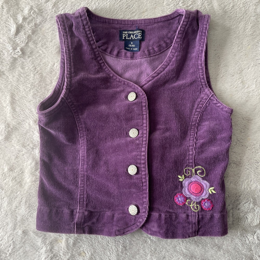 The Childrens Place Vest 5/6 Girl Patchwork Hippie Boho Grunge Bohemian Velvet