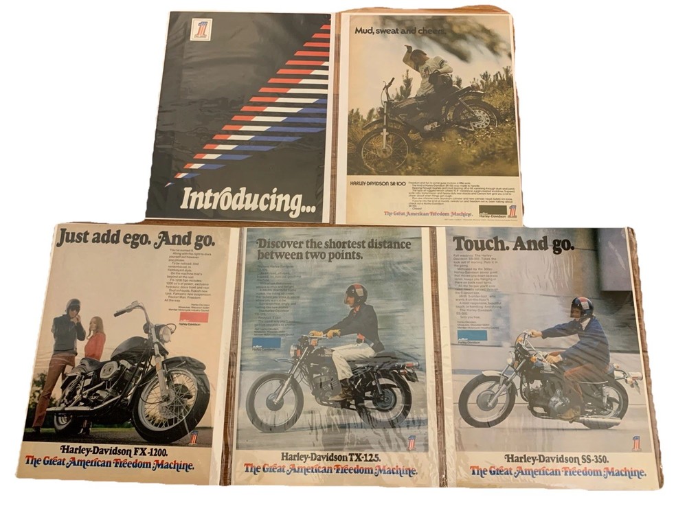 5X 1973 Harley Davidson Original Advertisement Print Ad Motorcycle