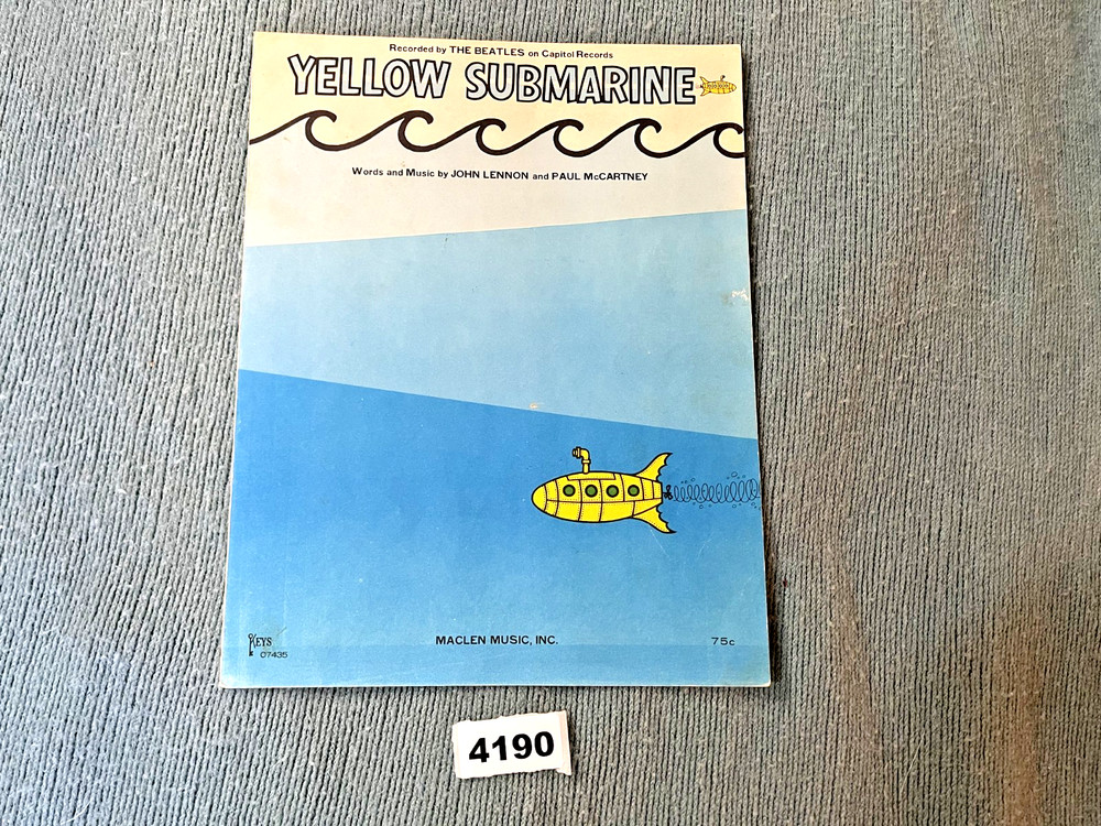 Beatles Yellow Submarine Sheet Music 1966 EXCELLENT  MACLEN KEYS 4190