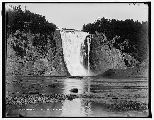 Photo:Montmorency Falls Quebec Canada 1890s Waterfall Cliffs River
