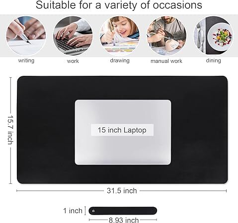 Desk Pad Protector Mouse Pad Desk Mat Dual Sided Large Mouse Pad Des PU Leather