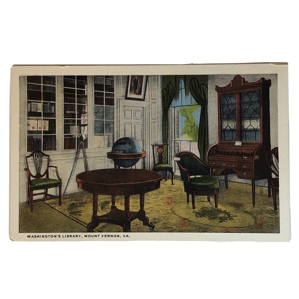 George Washington Library Mount Vernon Virginia Postcard Vintage Unposted