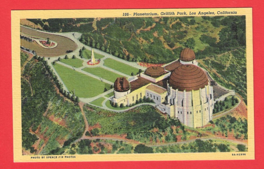 LOS ANGELES CALIFORNIA - Planetarium at Griffith Park ca 1930s Linen Postcard