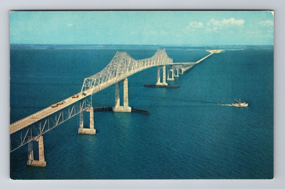 St Petersburg FL-Florida, Sunshine Skyway, Tampa Bay, Vintage Souvenir Postcard