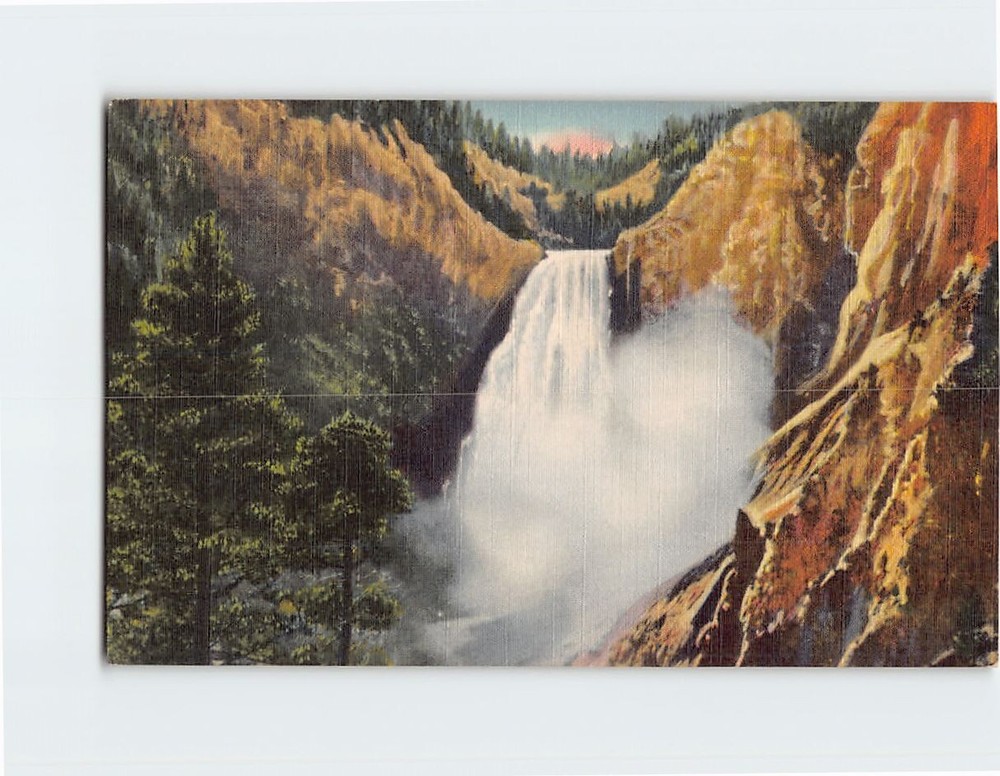 Postcard Great Falls & Canyon of Yellowstone National Park Wyoming USA