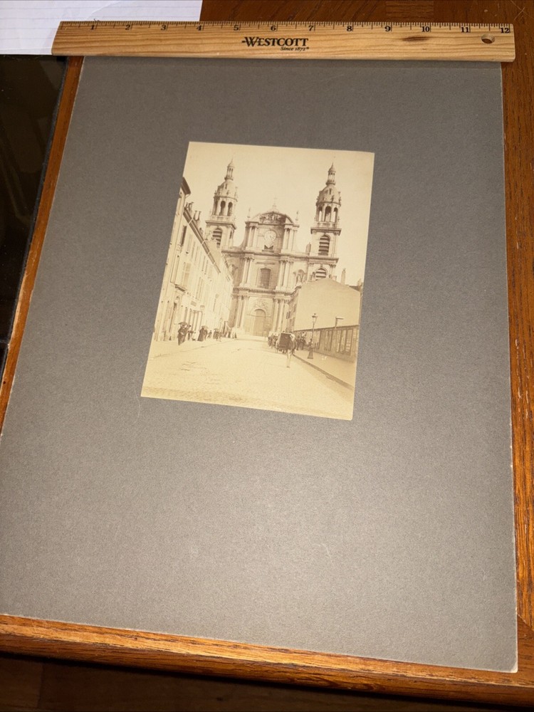 Vintage J H Mansart Cathedral Mounted French Architecture Photo Nancy France