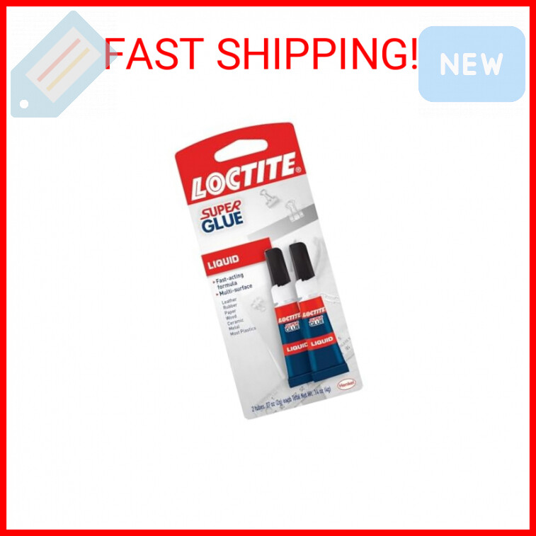 Loctite Super Glue Liquid, 2 Gram Tube, 2 Pack - Clear Superglue for Plastic, Wo