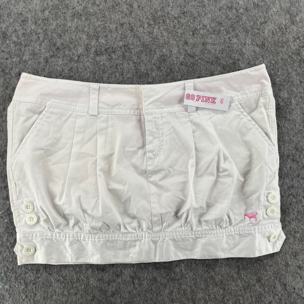 Victoria's Secret PINK White Mini Skirt Retro Size 6 NEW