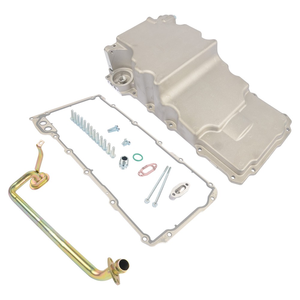 For GM LS Retro Oil Pan Low Profile LS1 LS2 4.8 5.3 Aluminum, Pick Up and Gasket