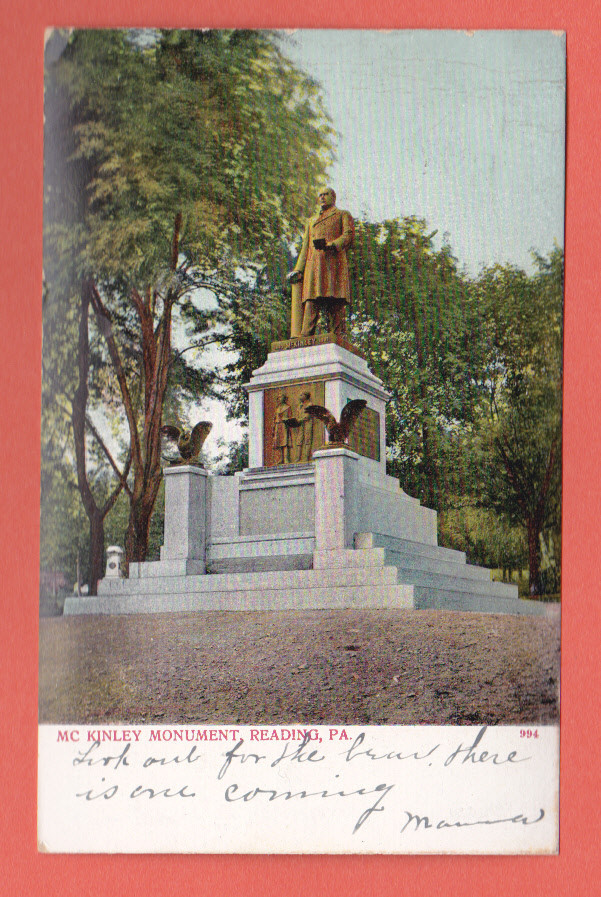 Pennsylvania - Reading, Mc Kinley Monument  Postcard  Used 713