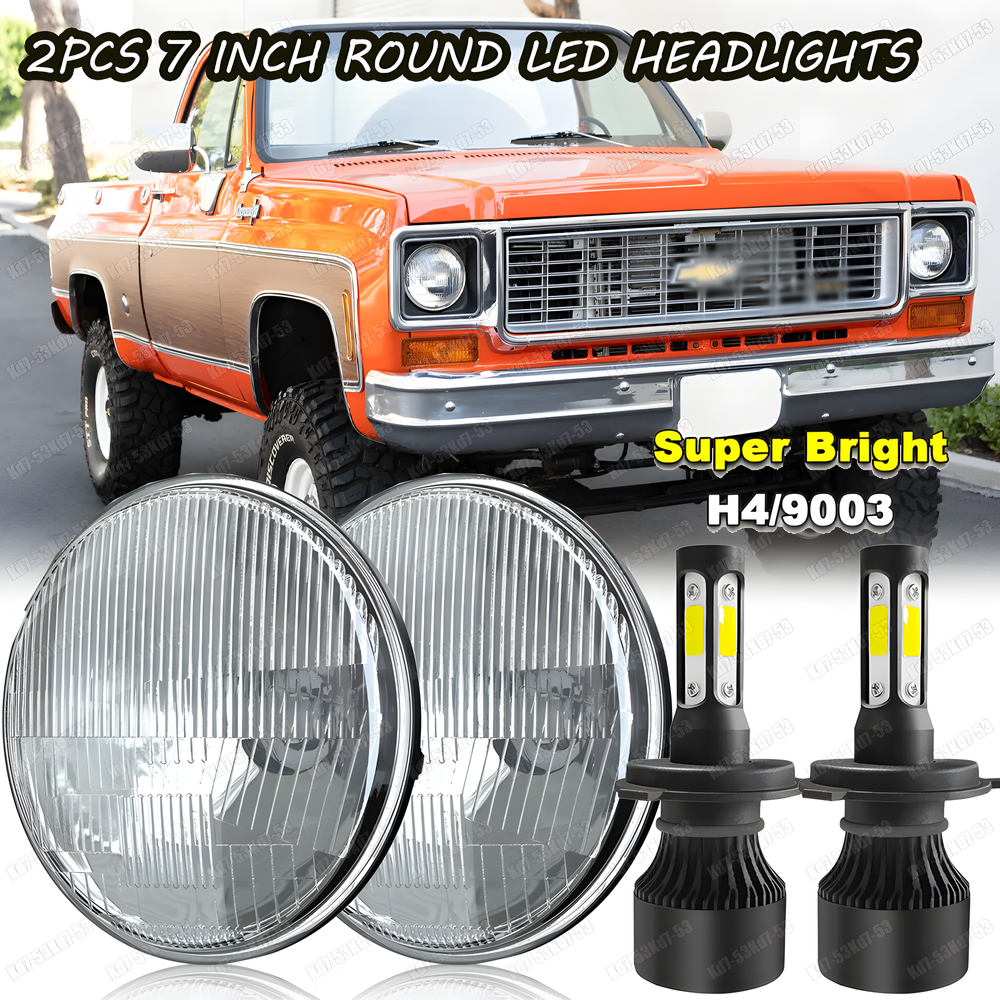 Pair For Chevy C10 K10 K20 K5 1975-1980 100W 7