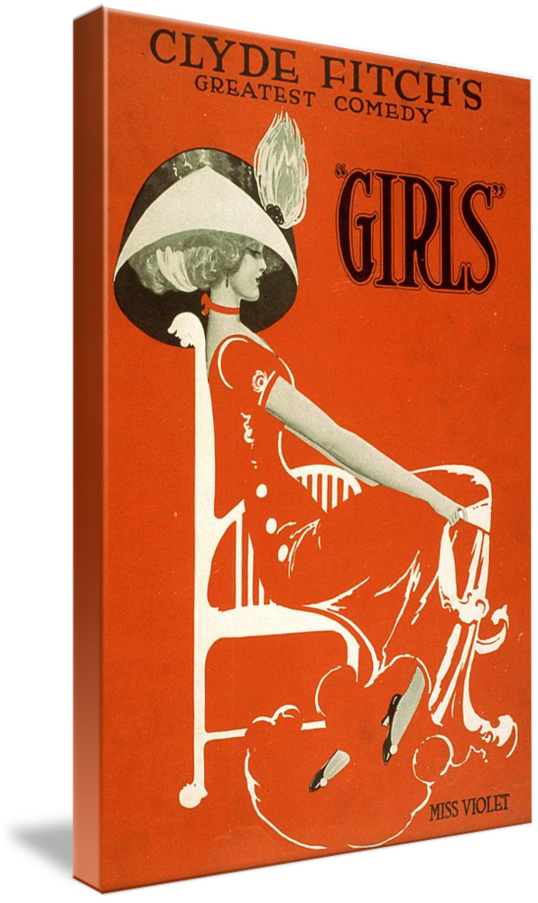 Canvas Art - Girls, Broadway Show, Clyde Fitch Vintage Advertisement,