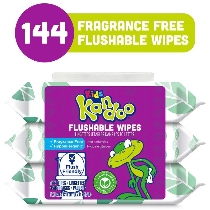 Kids Flushable Wipes Potty Training Hypoallergenic Cleansing Wet Wipes 144 Count