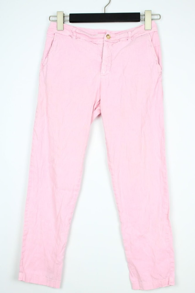 120% LINO Pink Slim Fit Skinny Stretch Chino Pants Trousers Size 42 W27 Zip Fly