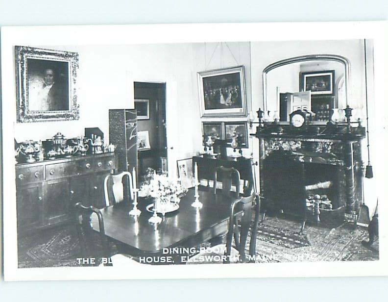 1950's rppc DINING ROOM AT THE BLACK HOUSE Ellsworth Maine ME : 60k cards HM3973