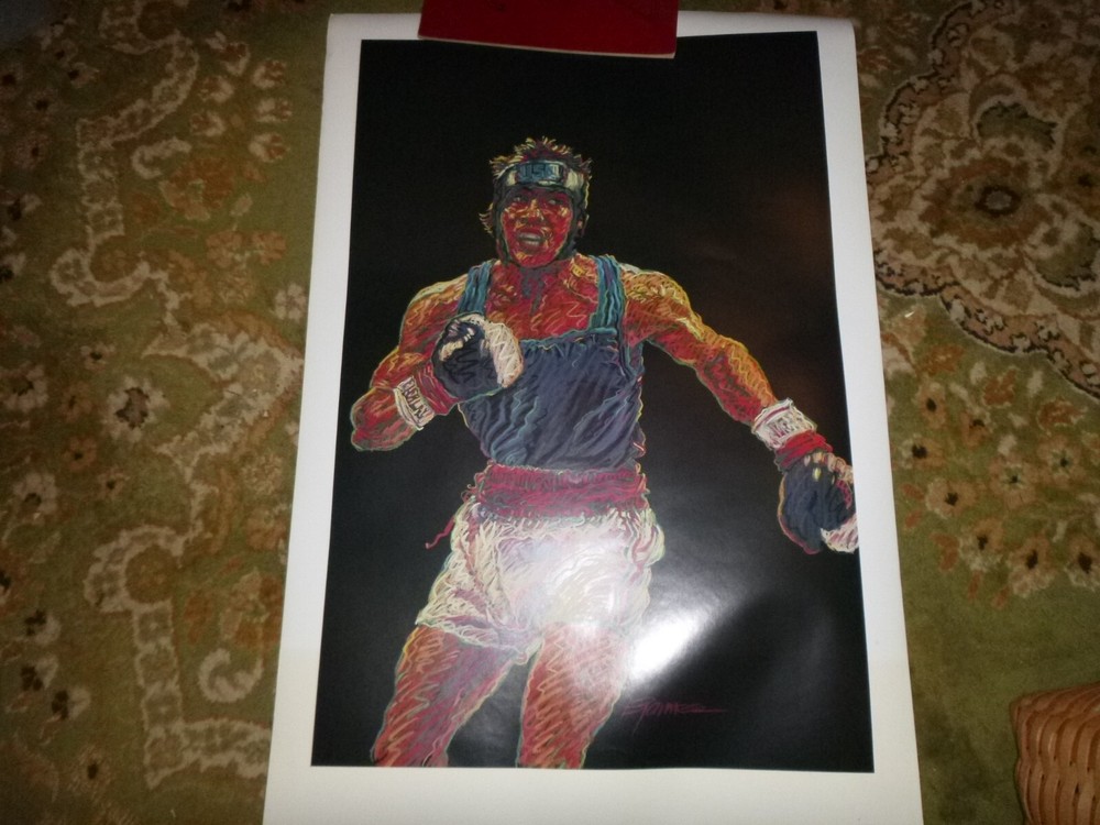 1984 Vintage Graffiti Abstract Boxing Poster The Boxer by Bill James Olympics-image