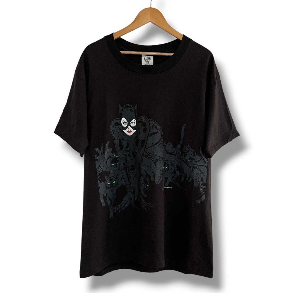 Vintage Batman Returns T Shirt Size Large/XL - Black  90s DC Comics Catwoman