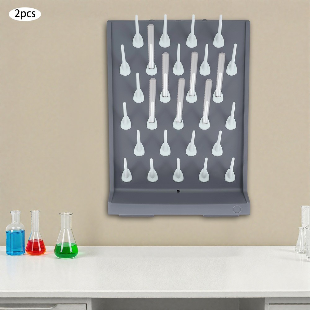 Lab Drying Rack 2pcs Bench-top/Wall-Mount Lab Glassware Dry Holder 27/52 Pegs