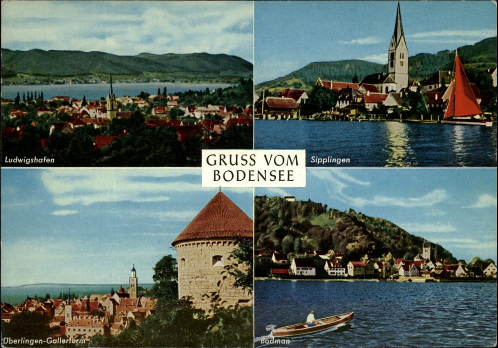 Germany Gruss Vom Bodensee Lake Constance) multiview ~ postcard sku291
