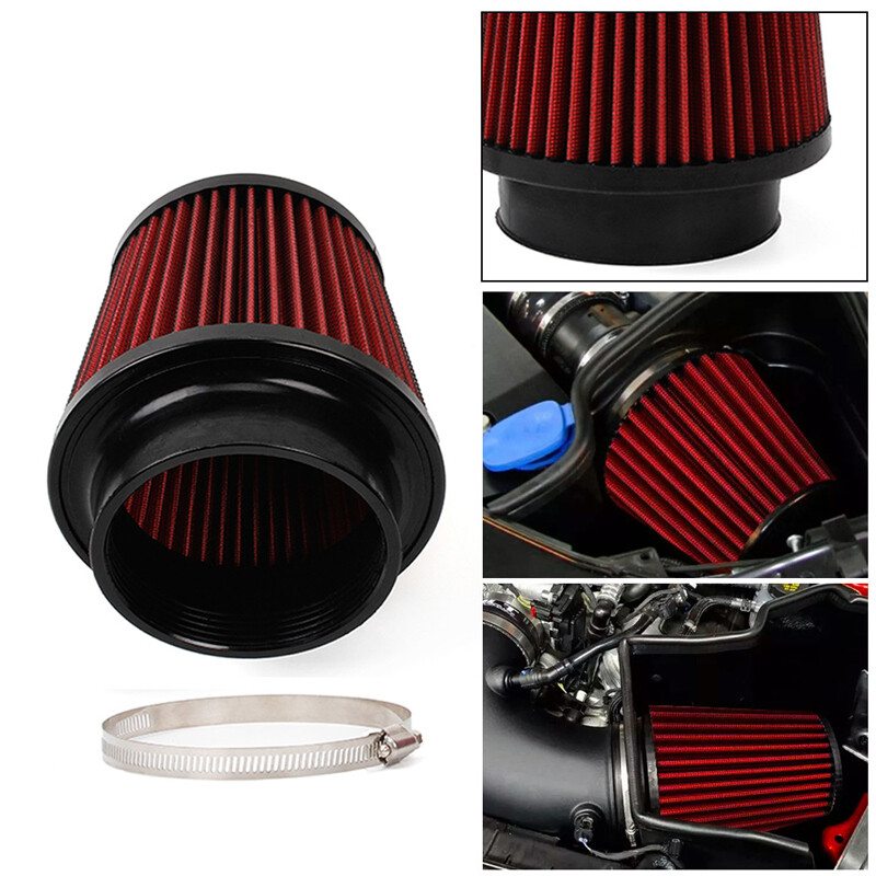 US 4 inch Auto High Flow Inlet Cleaner Dry Filter Cold Air Intake Cone Dustproof
