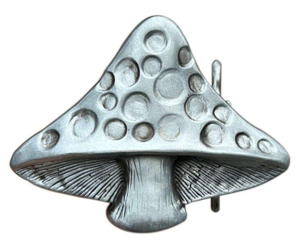 Men's Western Belt Buckle Cowboy Rodeo Casual Wear - Mushroom Fits 1.5